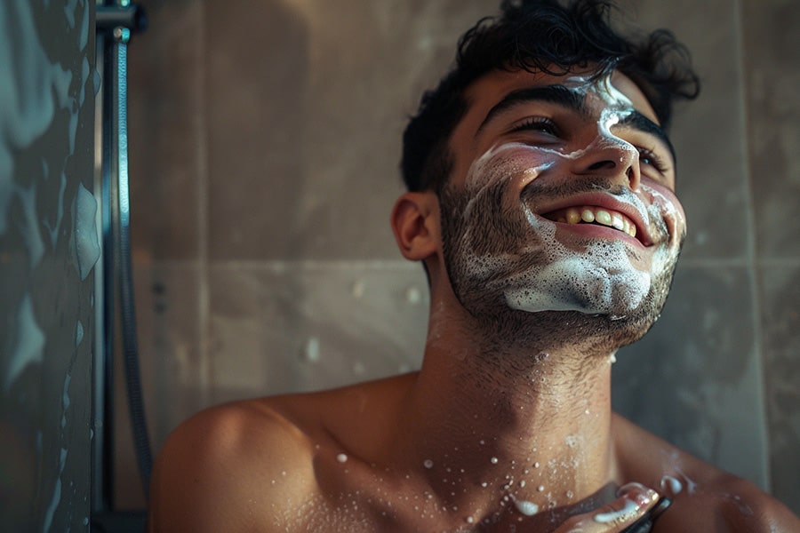 Transgender man proudly representing diversity and awareness, symbolizing his transition journey through HRT. His presence radiates confidence and pride, celebrating the LGBT community and the importance of visibility and self-acceptance.