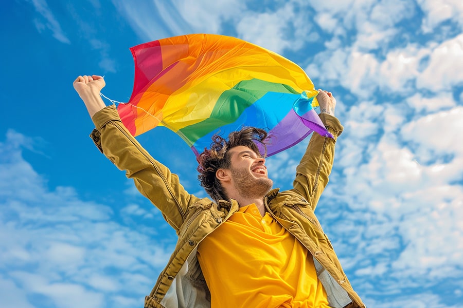 Close-up of an FTM transgender, non-binary, tomboy, androgynous, lesbian person in a high-quality TOMSCOUT chest binder, radiating confidence and self-acceptance. Designed for safe compression, breathability, and daily comfort. This image represents gender affirmation, dysphoria relief, and LGBTQ+ empowerment, ensuring inclusive and supportive chest binding solutions.