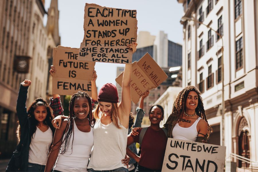 A strong woman standing tall, symbolizing resilience, equality, and the fight for women’s rights. This image represents feminism, body autonomy, and the daily struggles women face—from gender discrimination to self-expression. A tribute to women’s strength, independence, and the ongoing fight for justice and empowerment worldwide.